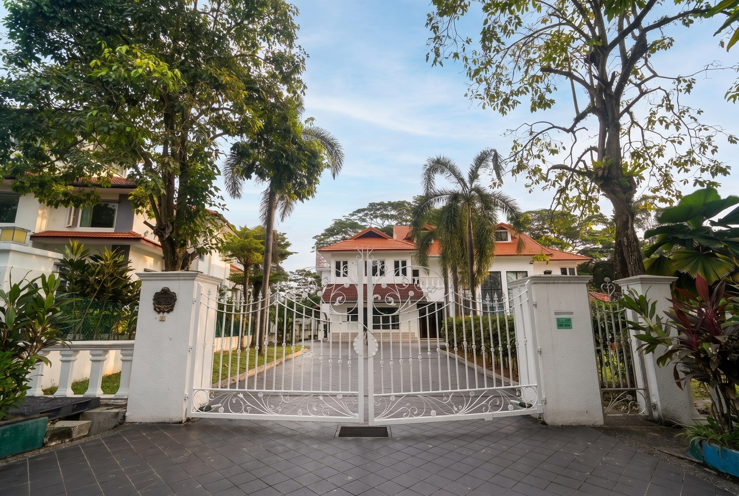 Gated entrance of Trivelle Living at Lot 206, Country Heights
